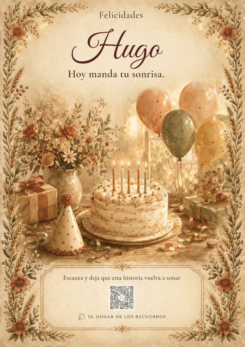 Lámina de la historia Feliz cumple Hugo